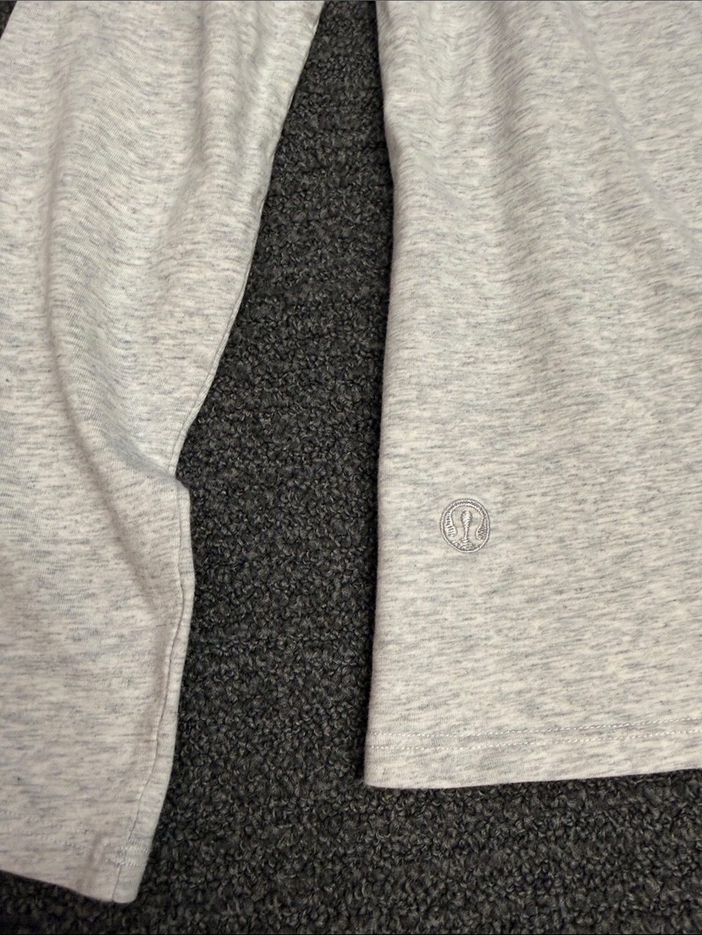 Lululemon Organic Cotton Crewneck Long-Sleeve Shirt in Heathered Light Grey - Picture 7 of 8